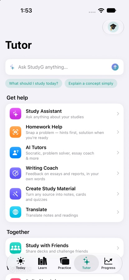 6 AI Tutors & Cross-Library Cited Q&A on iOS